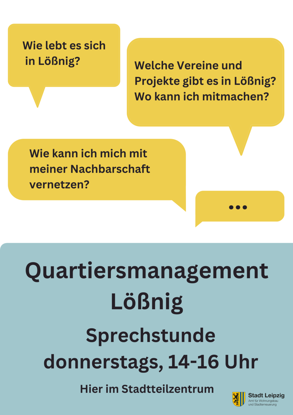 Flyer des Quartiersmanagement Lößnig